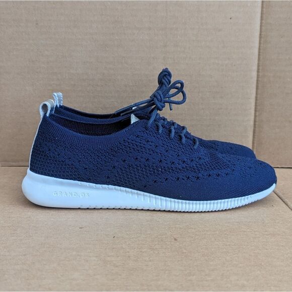 Cole Haan ZerØgrand Stitchlite Wingtip Oxford Blue Shoe Womens Size 5 - Picture 1 of 8